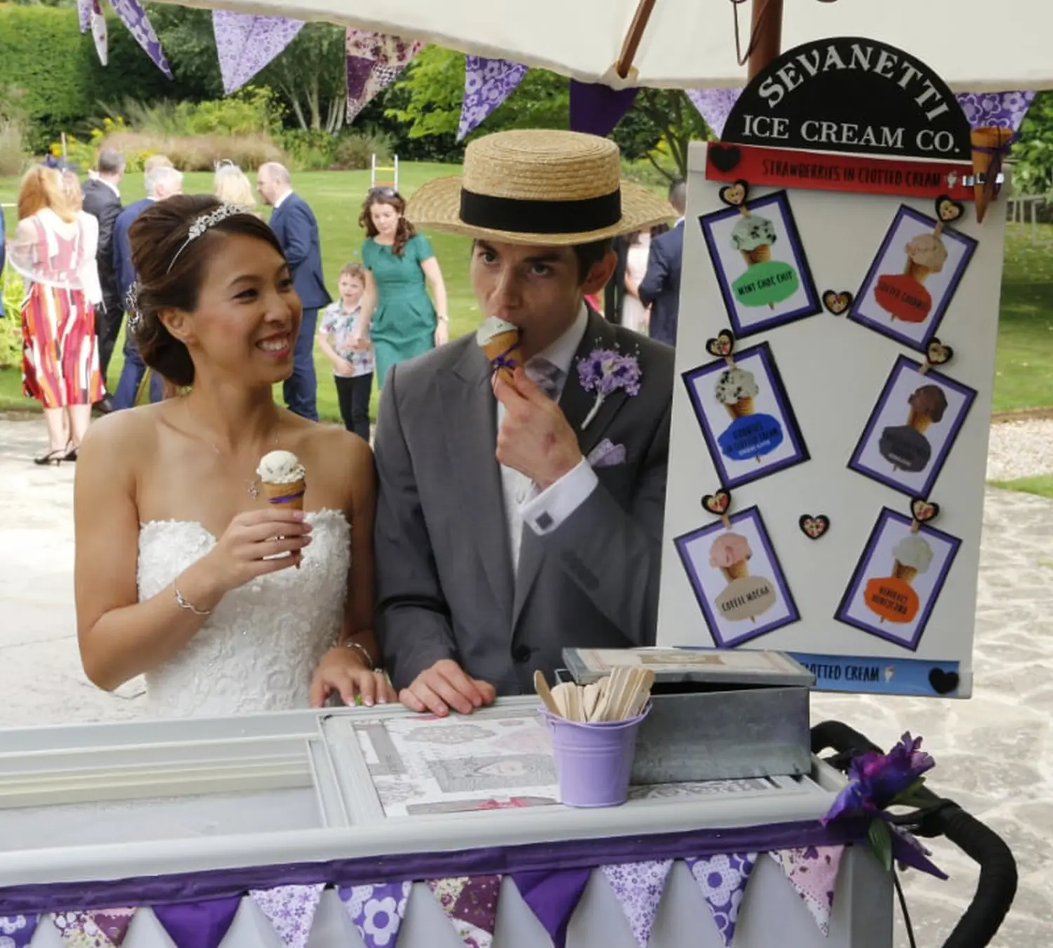 Couple eating Sevanetti  Ice Cream Bikes