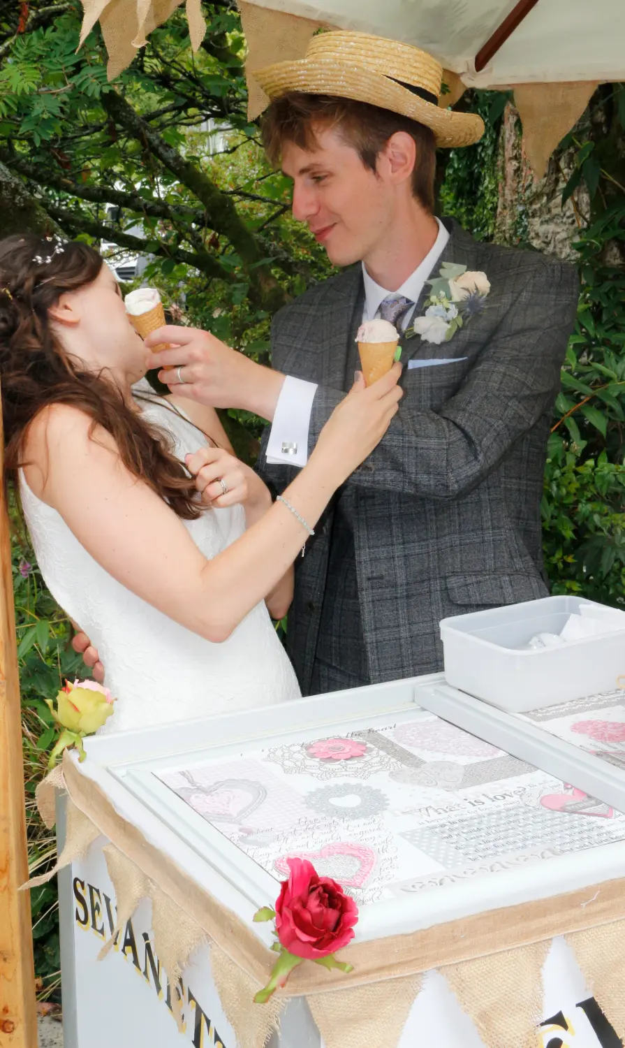 Couple eating Sevanetti  Ice Cream Bikes